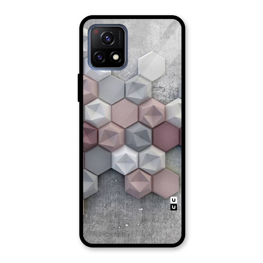 Cute Hexagonal Pattern Glass Back Case for Vivo Y72 5G