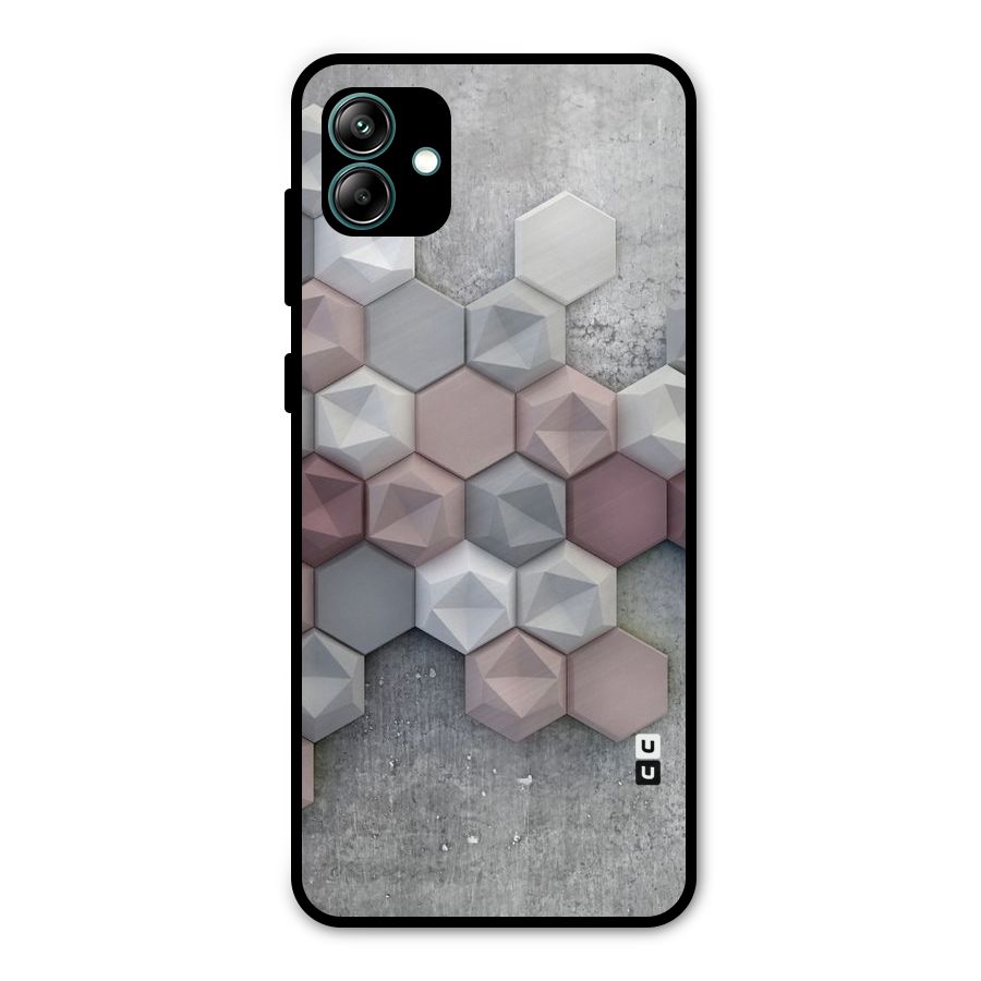 Cute Hexagonal Pattern Metal Back Case for Galaxy A04