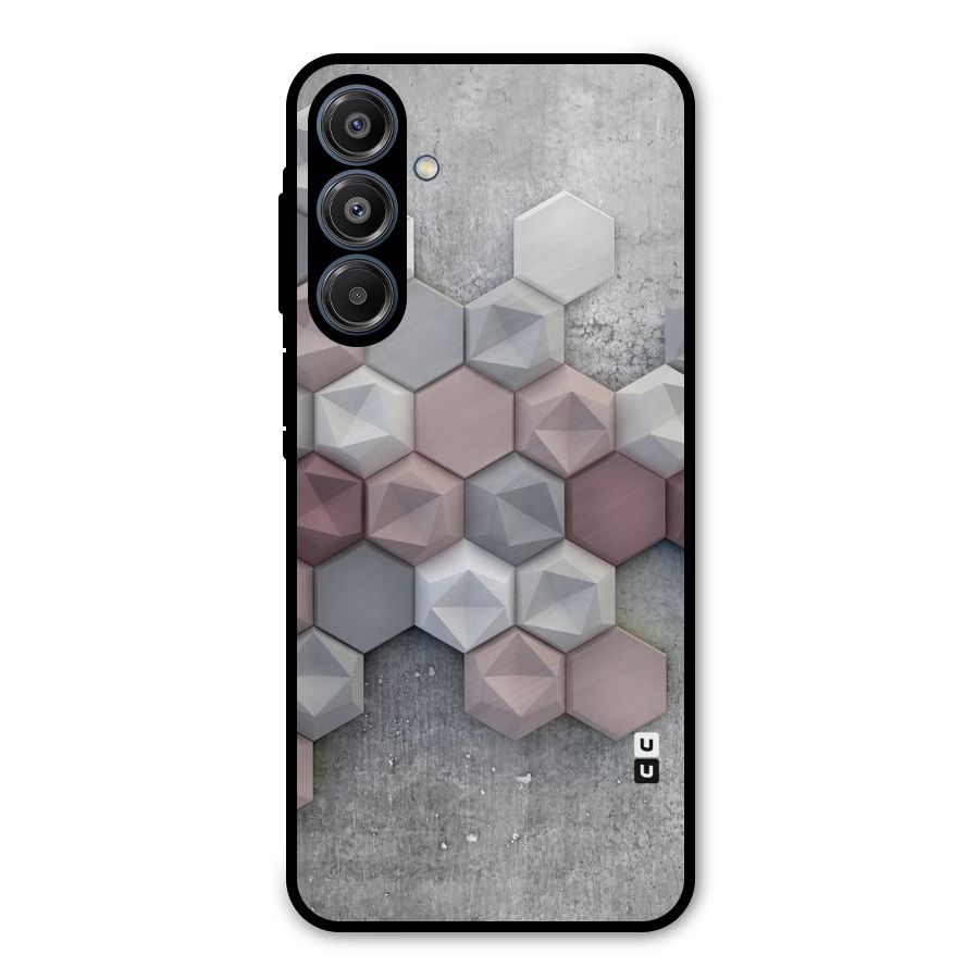 Cute Hexagonal Pattern Metal Back Case for Galaxy A16 5G