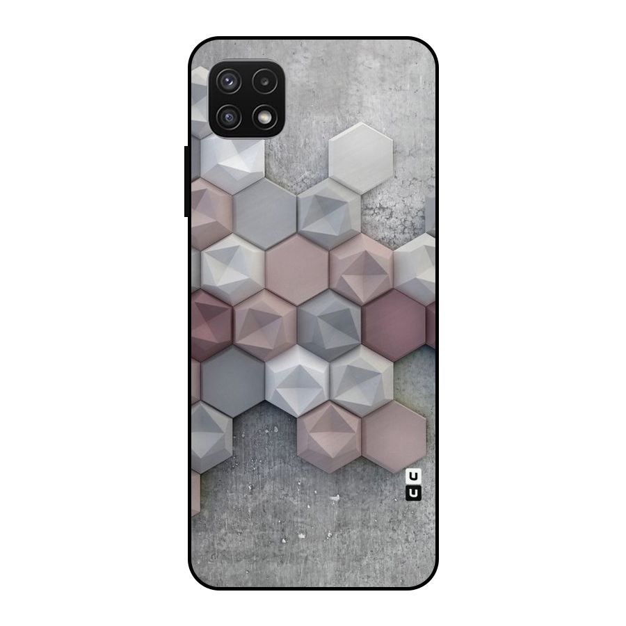 Cute Hexagonal Pattern Metal Back Case for Galaxy A22 5G