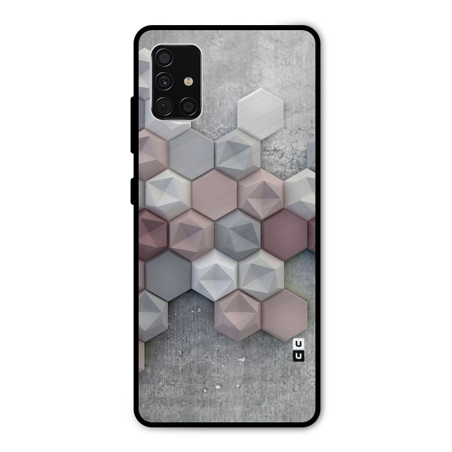 Cute Hexagonal Pattern Metal Back Case for Galaxy A51