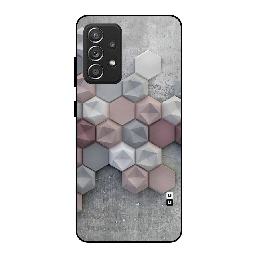 Cute Hexagonal Pattern Metal Back Case for Galaxy A52s 5G