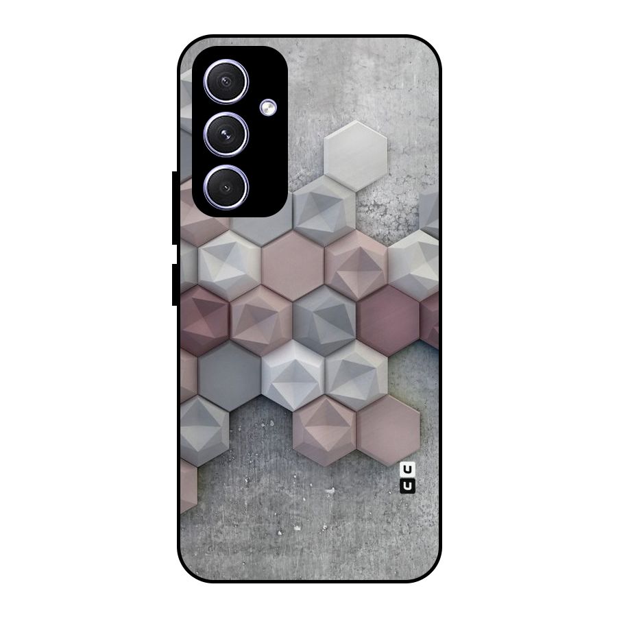 Cute Hexagonal Pattern Metal Back Case for Galaxy A54