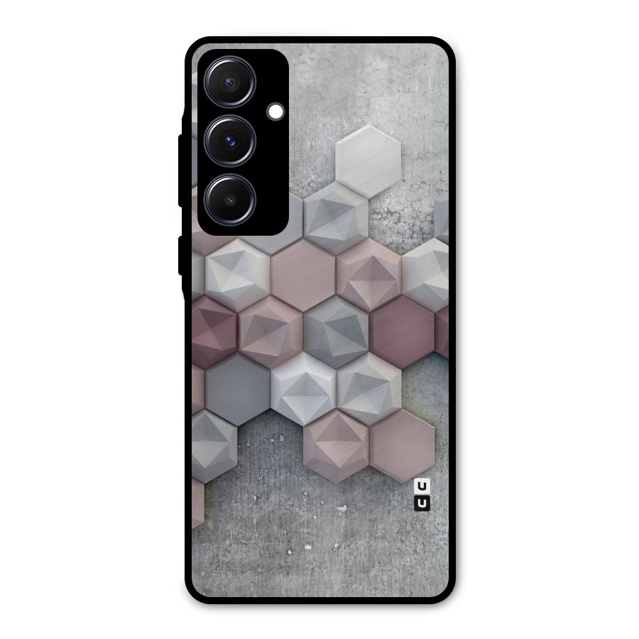 Cute Hexagonal Pattern Metal Back Case for Galaxy A55