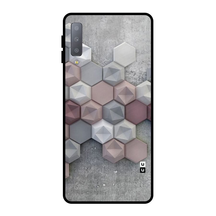 Cute Hexagonal Pattern Metal Back Case for Galaxy A7 (2018)