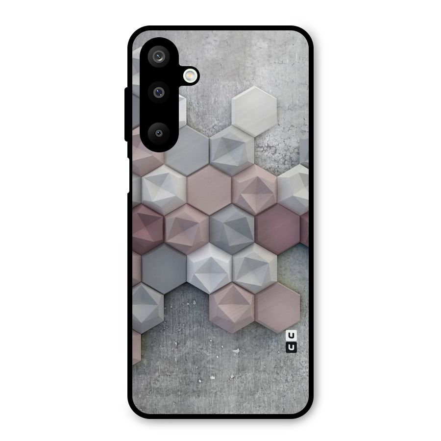 Cute Hexagonal Pattern Metal Back Case for Galaxy M16