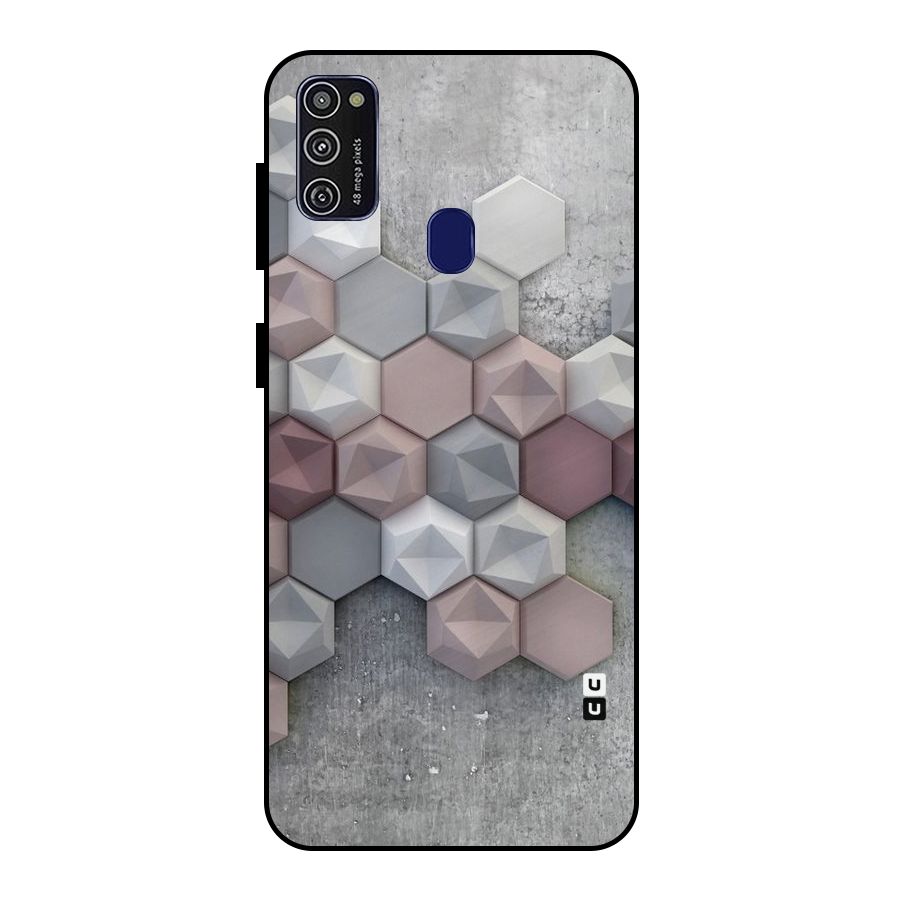 Cute Hexagonal Pattern Metal Back Case for Galaxy M30s
