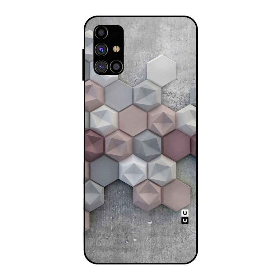 Cute Hexagonal Pattern Metal Back Case for Galaxy M31s