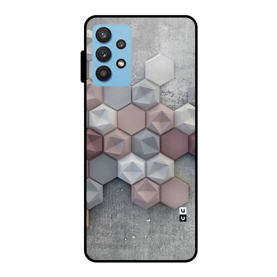 Cute Hexagonal Pattern Metal Back Case for Galaxy M32 5G