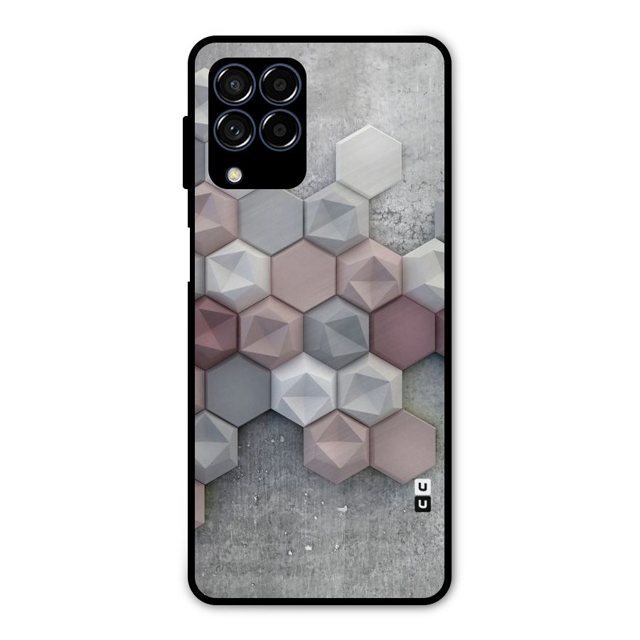 Cute Hexagonal Pattern Metal Back Case for Galaxy M53 5G