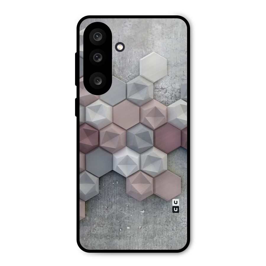 Cute Hexagonal Pattern Metal Back Case for Galaxy M56