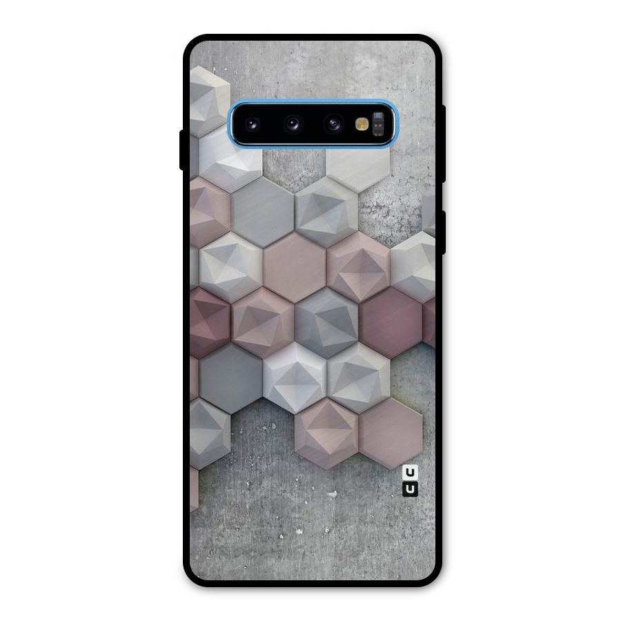 Cute Hexagonal Pattern Metal Back Case for Galaxy S10