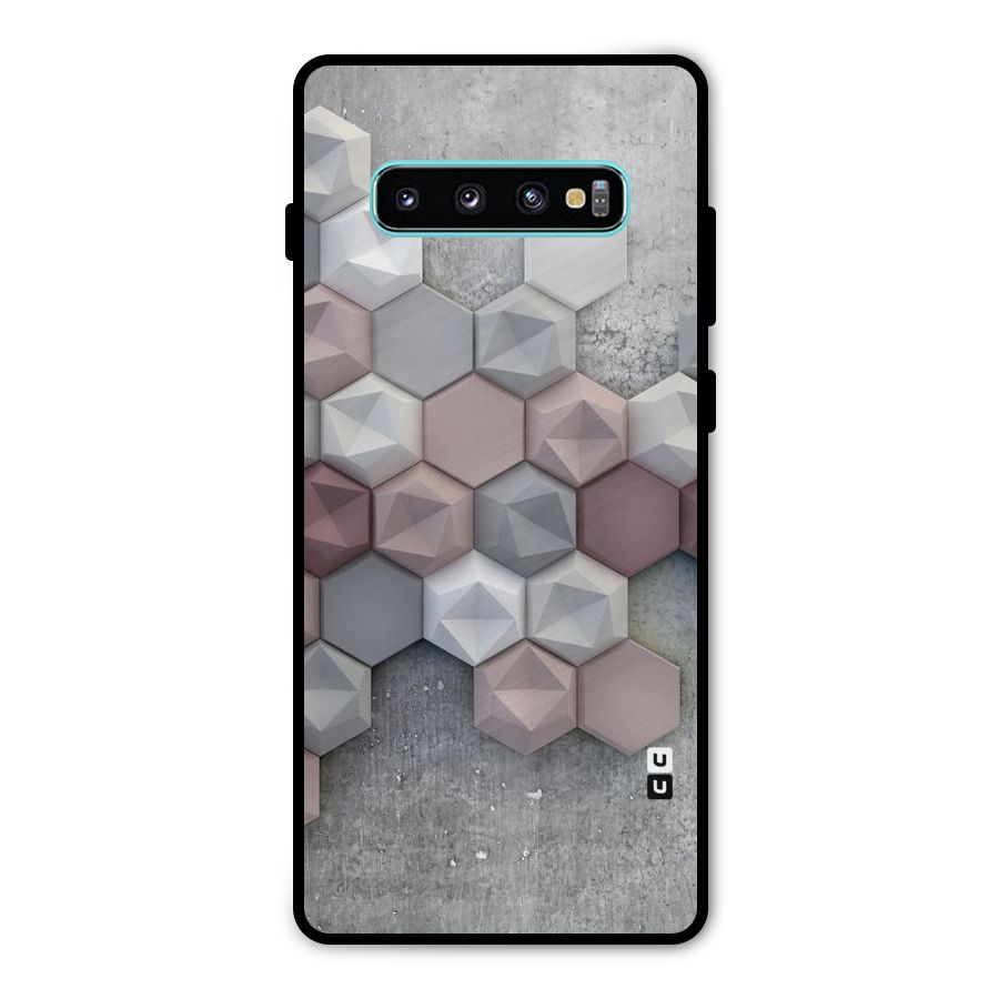 Cute Hexagonal Pattern Metal Back Case for Galaxy S10 Plus