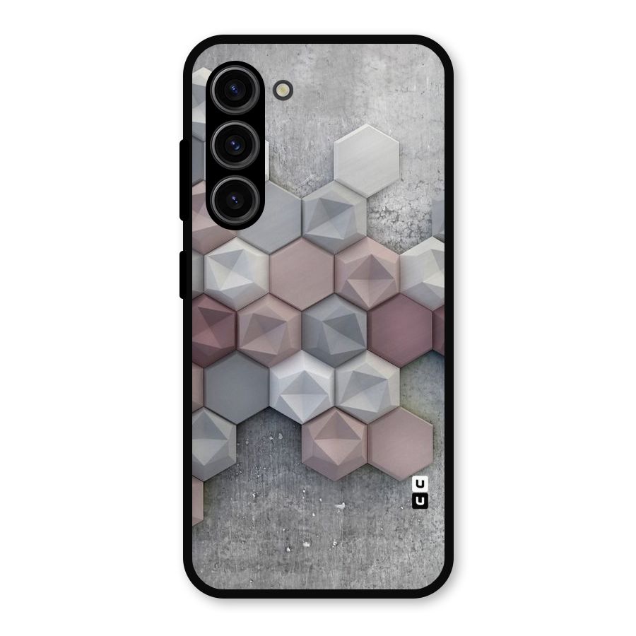 Cute Hexagonal Pattern Metal Back Case for Galaxy S23