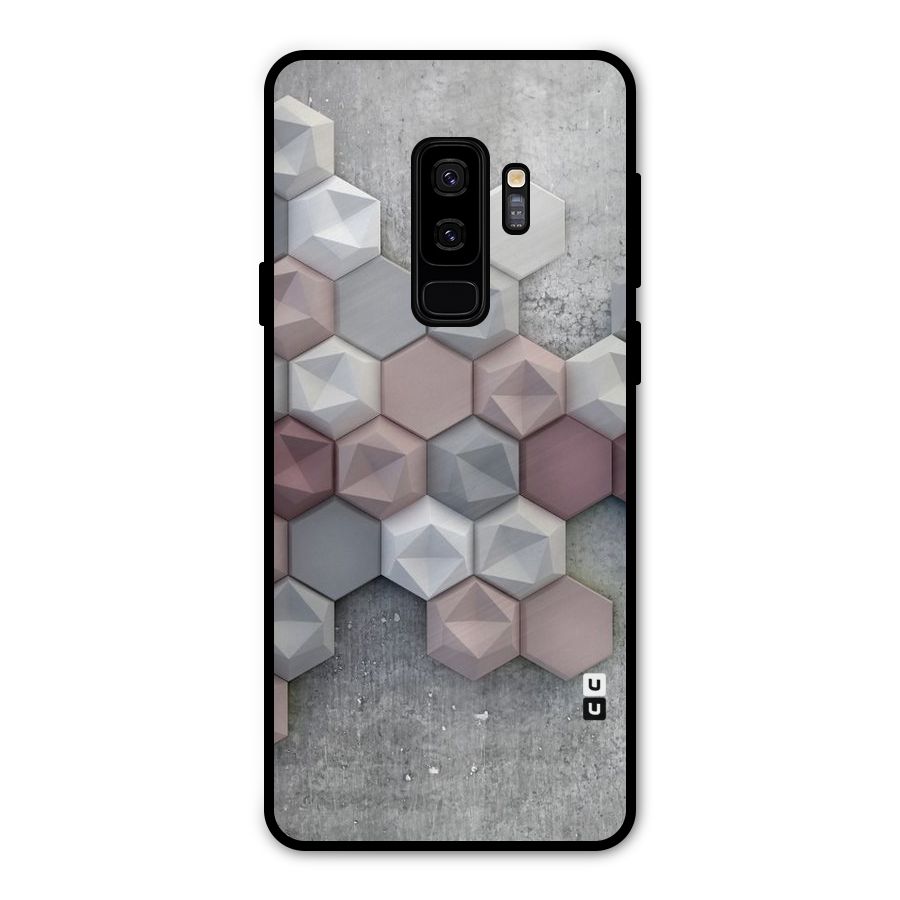 Cute Hexagonal Pattern Metal Back Case for Galaxy S9 Plus