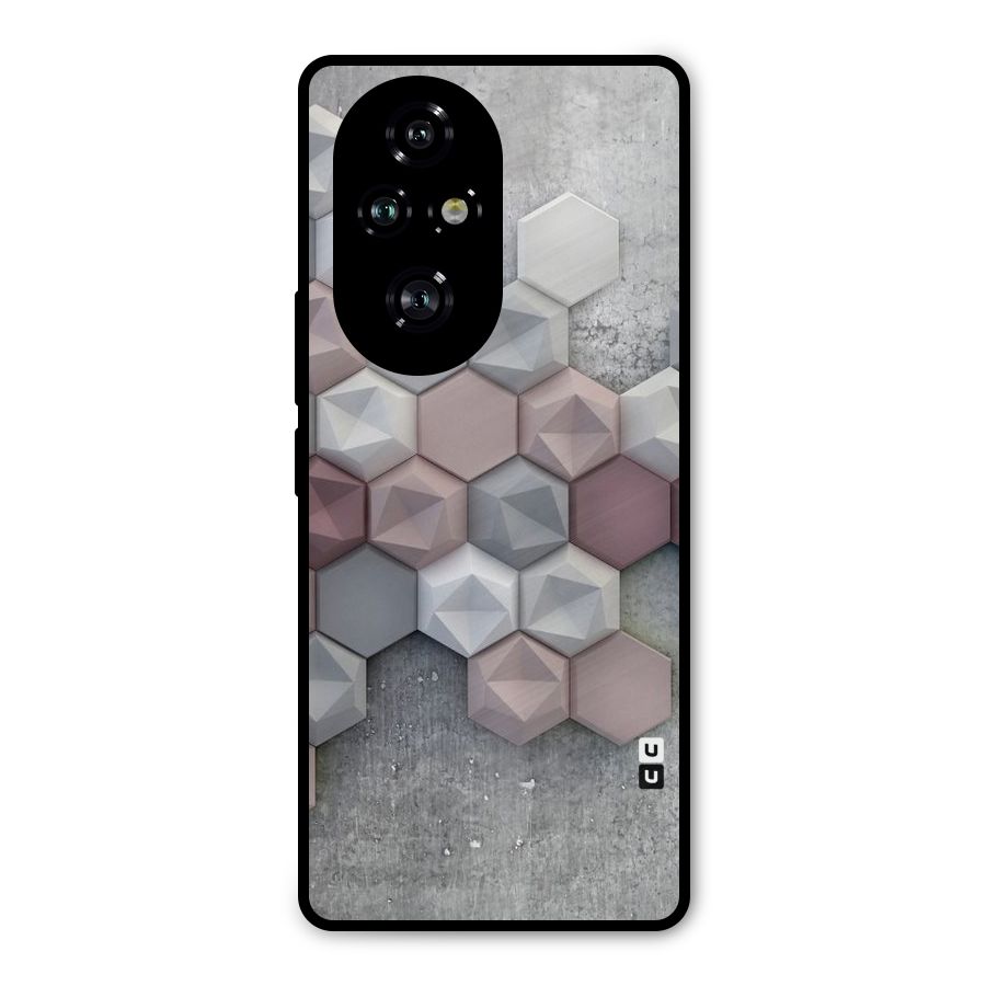 Cute Hexagonal Pattern Metal Back Case for Honor 200 Pro