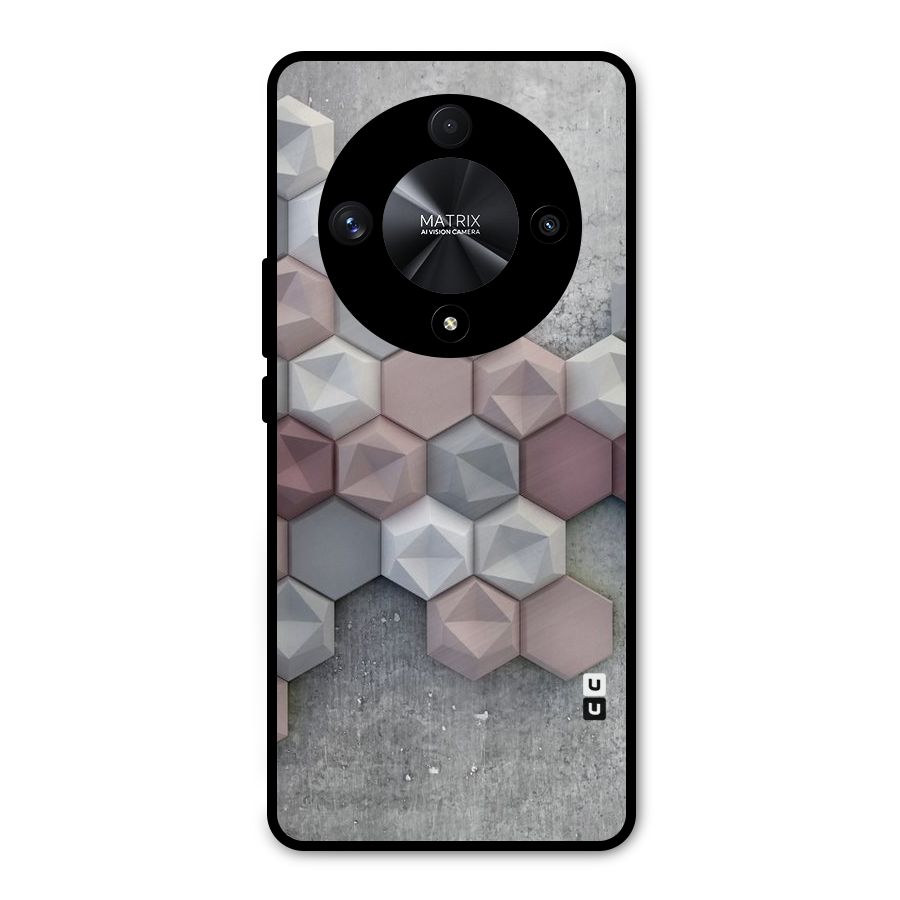 Cute Hexagonal Pattern Metal Back Case for Honor X9b