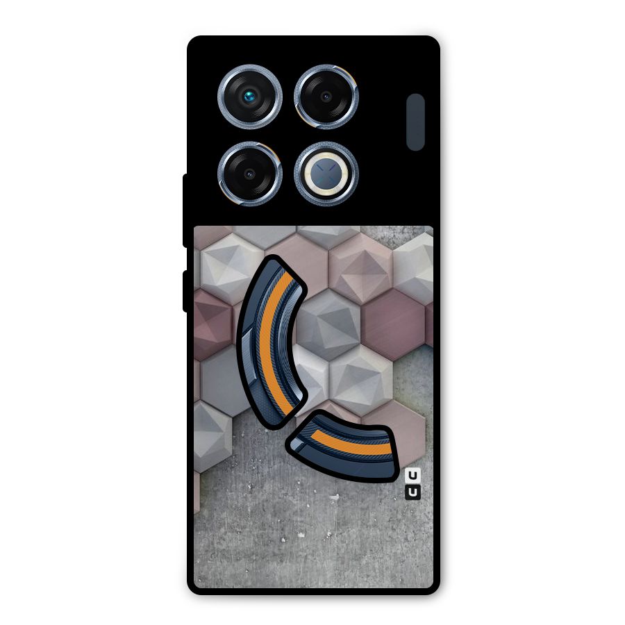 Cute Hexagonal Pattern Metal Back Case for Infinix GT 20 Pro