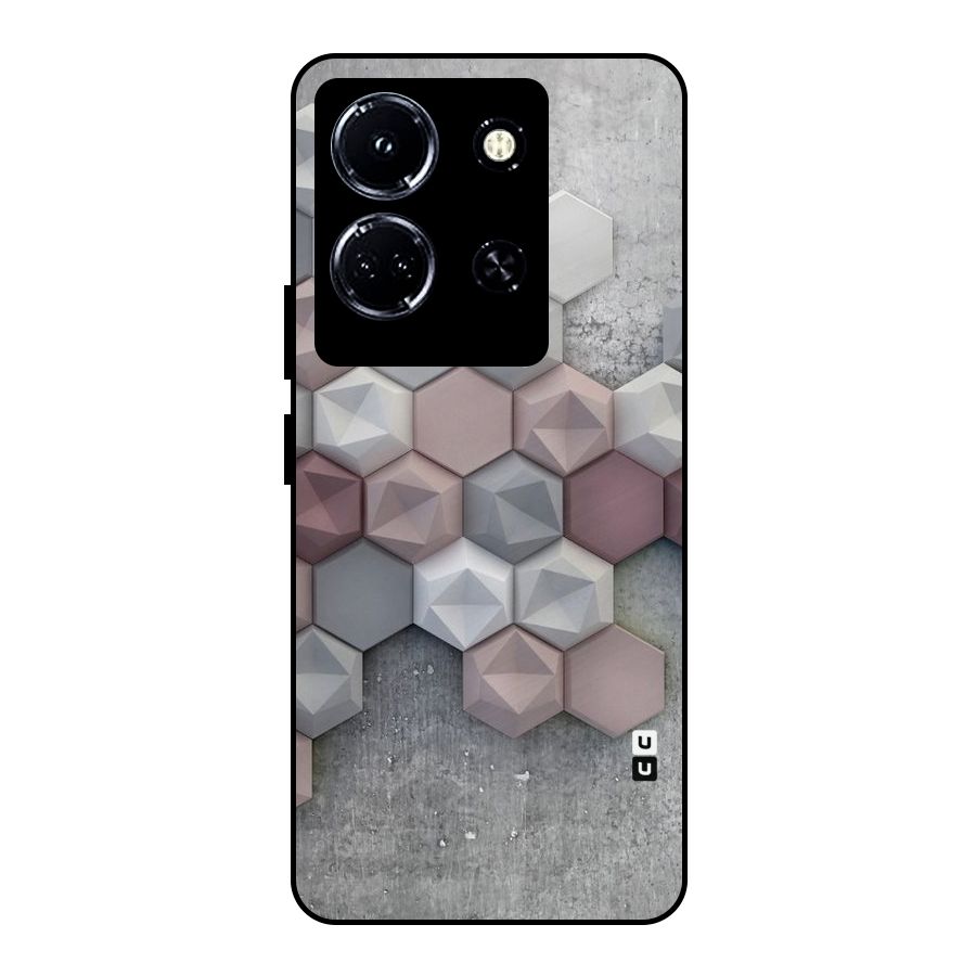 Cute Hexagonal Pattern Metal Back Case for Infinix Note 30 5G