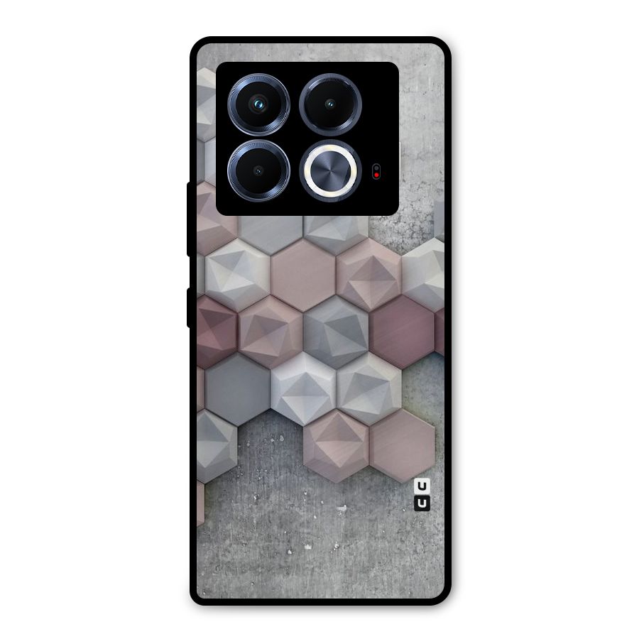 Cute Hexagonal Pattern Metal Back Case for Infinix Note 40 5G