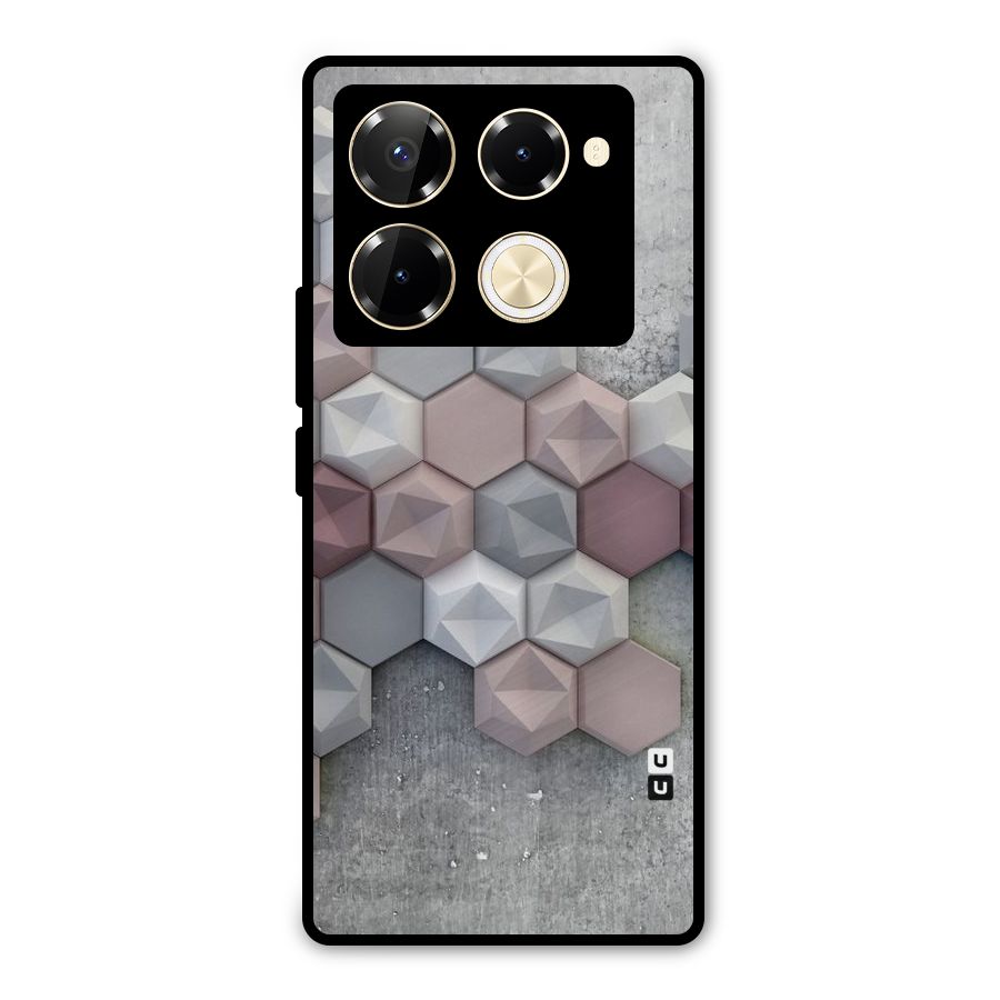 Cute Hexagonal Pattern Metal Back Case for Infinix Note 40 Pro