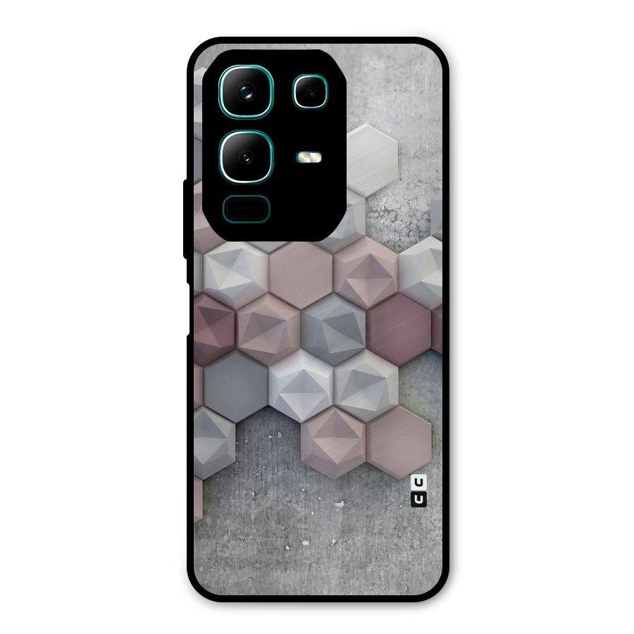 Cute Hexagonal Pattern Metal Back Case for Infinix Note 50x
