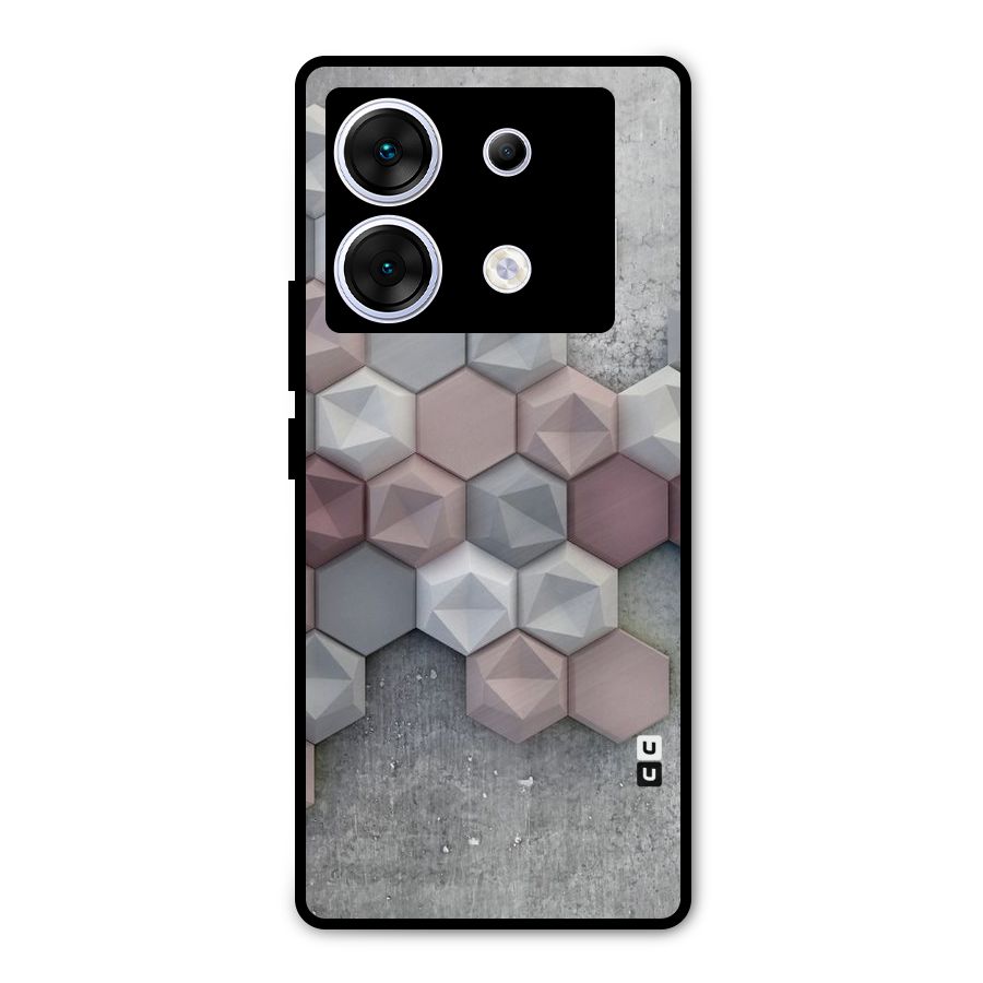 Cute Hexagonal Pattern Metal Back Case for Infinix Zero 30 5G