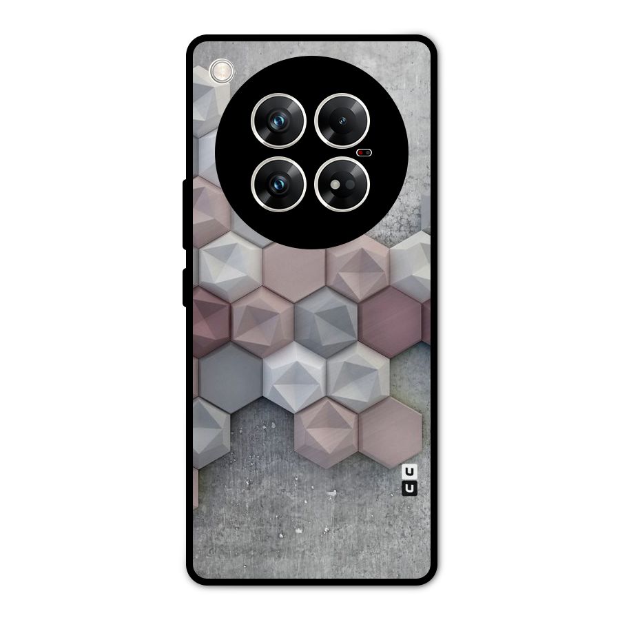 Cute Hexagonal Pattern Metal Back Case for Infinix Zero 40 5G