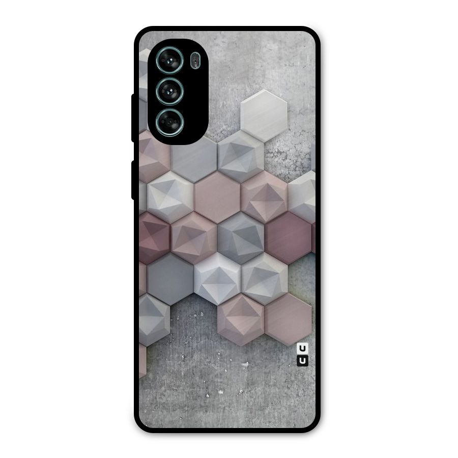 Cute Hexagonal Pattern Metal Back Case for Moto G62