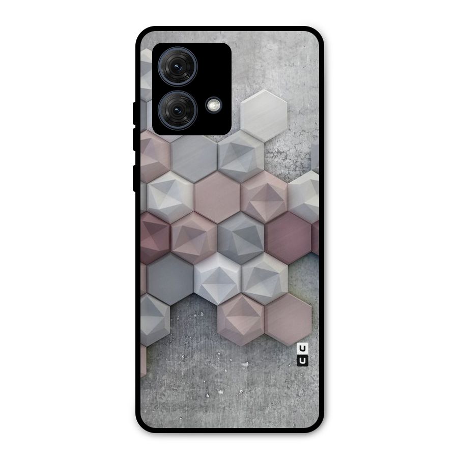 Cute Hexagonal Pattern Metal Back Case for Moto G84