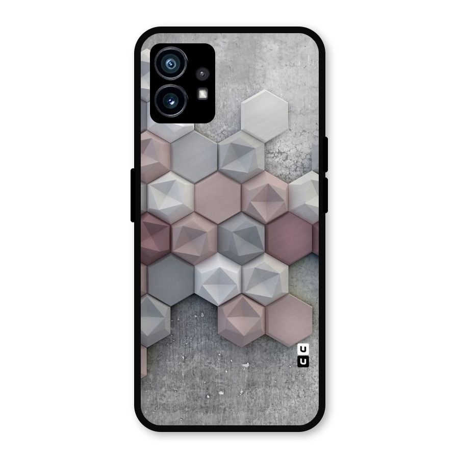 Cute Hexagonal Pattern Metal Back Case for Nothing Phone 1
