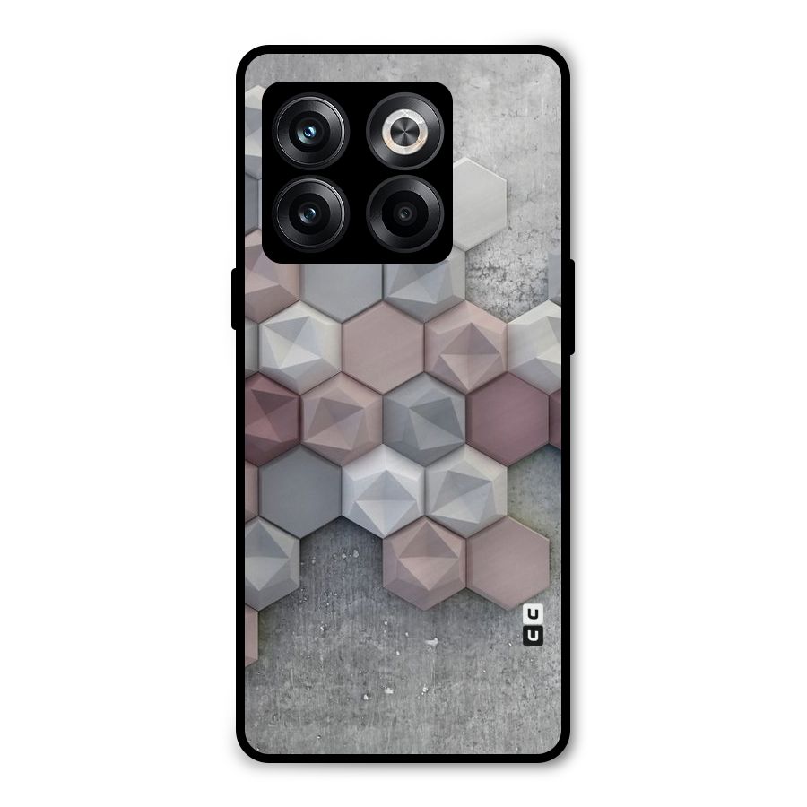Cute Hexagonal Pattern Metal Back Case for OnePlus 10T
