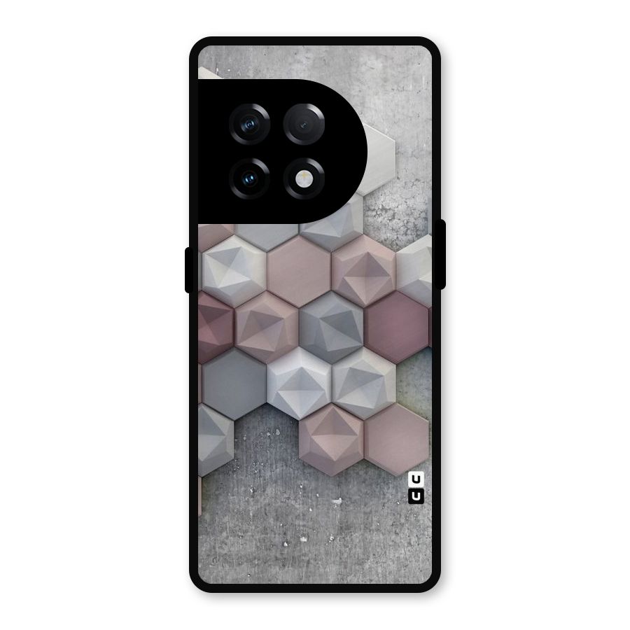 Cute Hexagonal Pattern Metal Back Case for OnePlus 11R