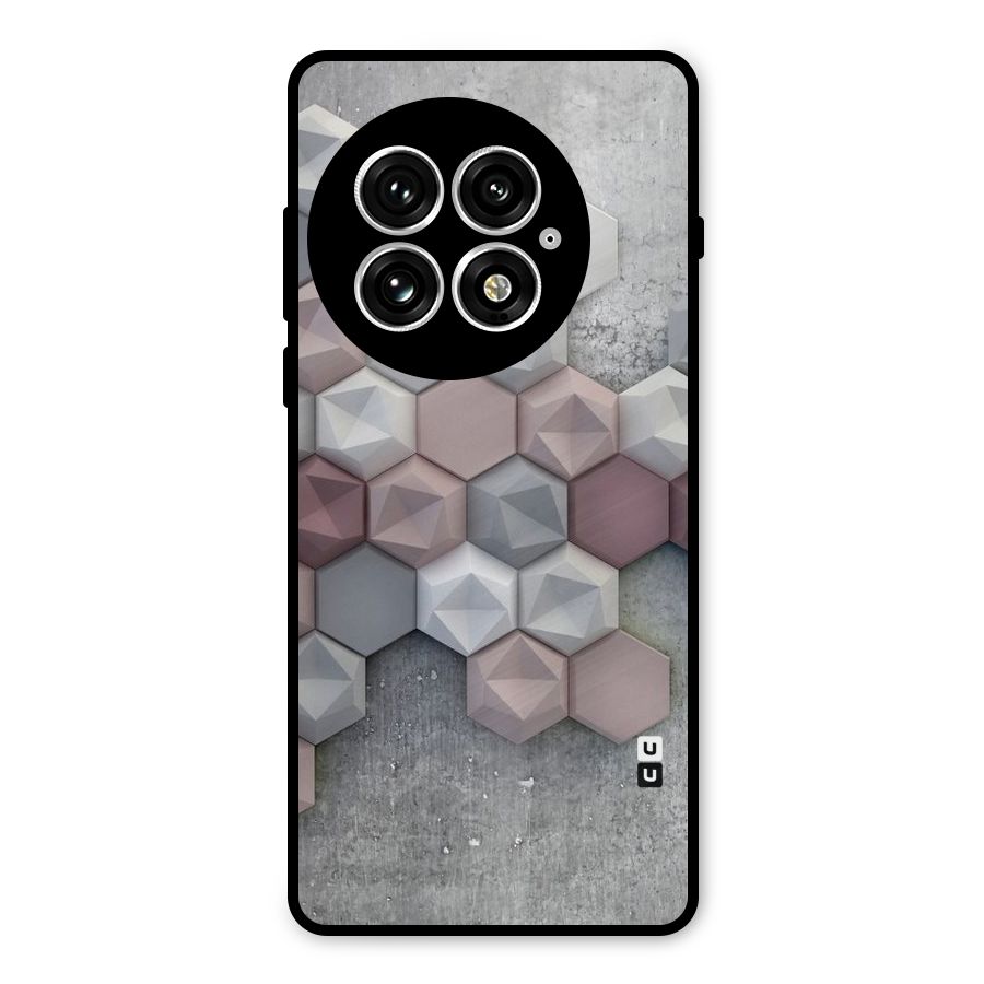 Cute Hexagonal Pattern Metal Back Case for OnePlus 13