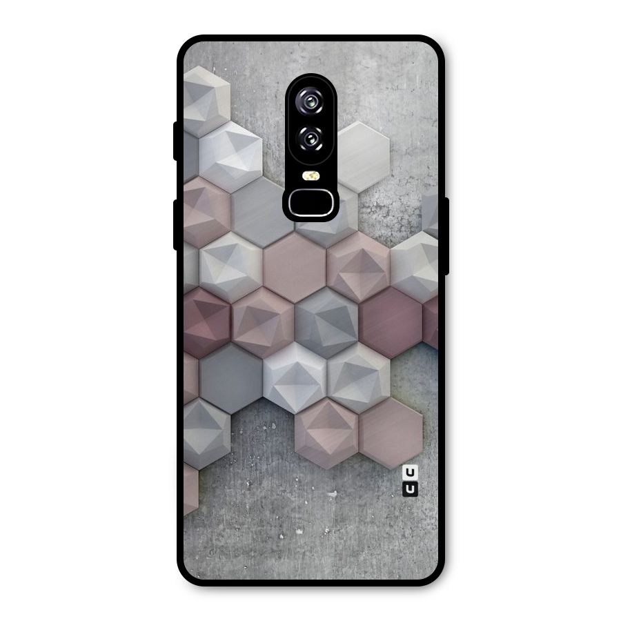 Cute Hexagonal Pattern Metal Back Case for OnePlus 6