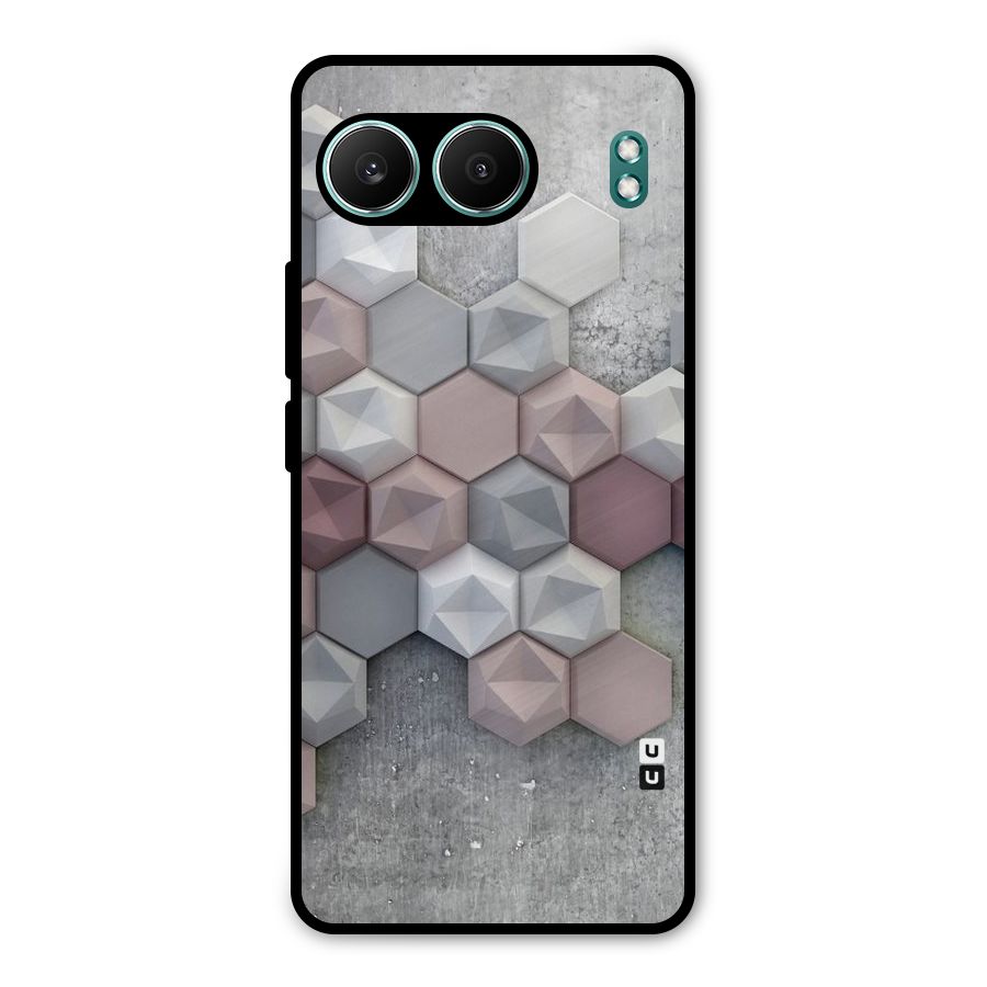 Cute Hexagonal Pattern Metal Back Case for OnePlus Nord 4