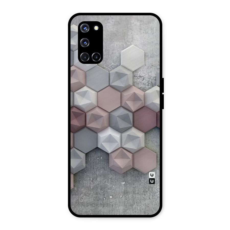Cute Hexagonal Pattern Metal Back Case for Oppo A52
