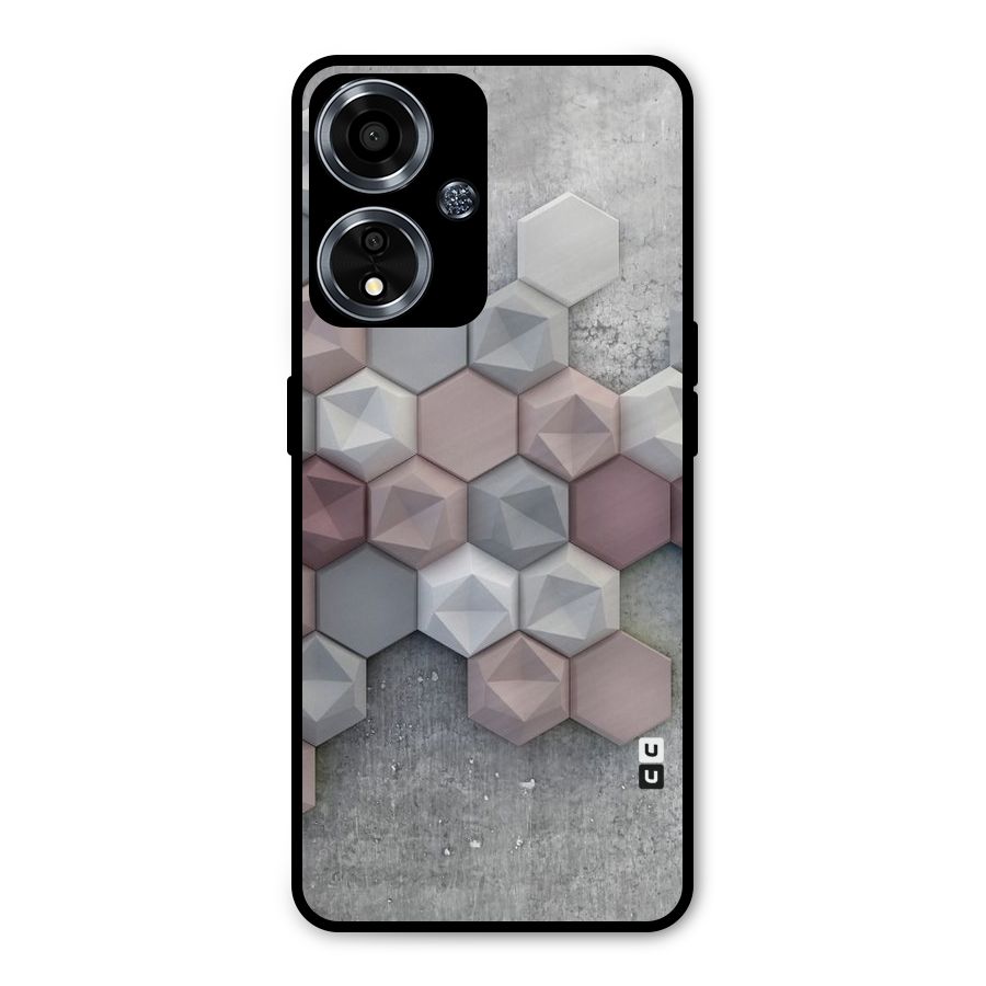 Cute Hexagonal Pattern Metal Back Case for Oppo A59