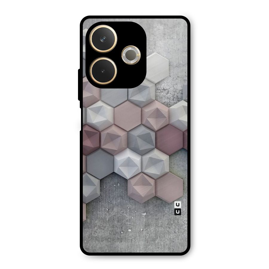 Cute Hexagonal Pattern Metal Back Case for Oppo A5 Pro