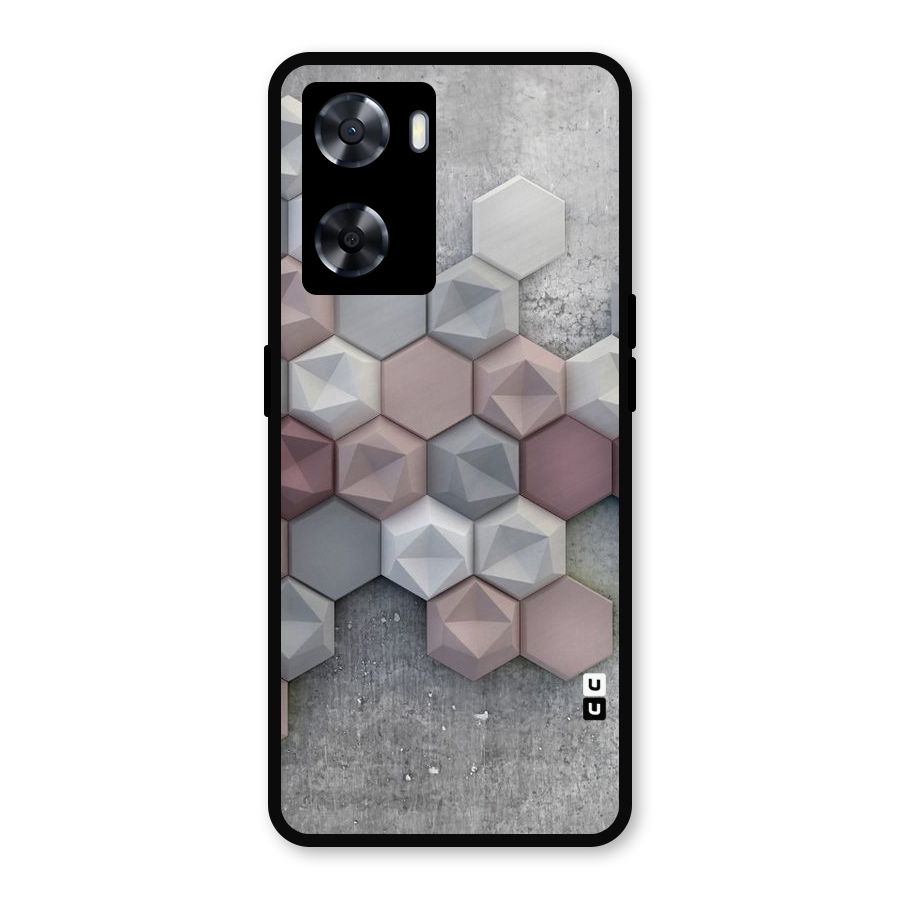 Cute Hexagonal Pattern Metal Back Case for Oppo A77