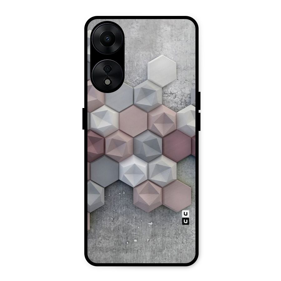 Cute Hexagonal Pattern Metal Back Case for Oppo A78 5G