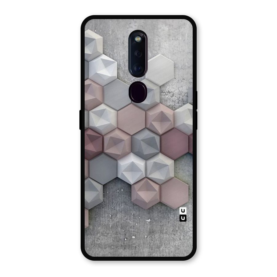 Cute Hexagonal Pattern Metal Back Case for Oppo F11 Pro