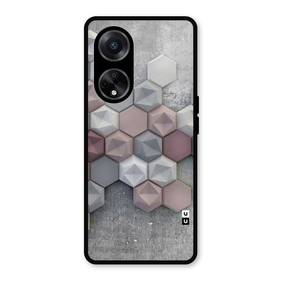 Cute Hexagonal Pattern Metal Back Case for Oppo F23