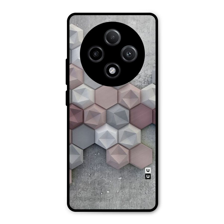 Cute Hexagonal Pattern Metal Back Case for Oppo F27 Pro Plus