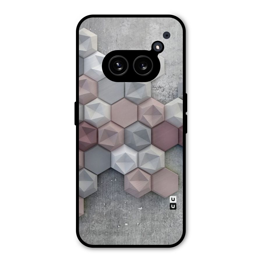 Cute Hexagonal Pattern Metal Back Case for Nothing Phone 2a