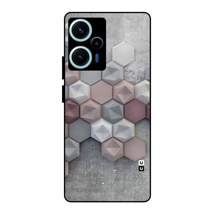 Cute Hexagonal Pattern Metal Back Case for Poco F5