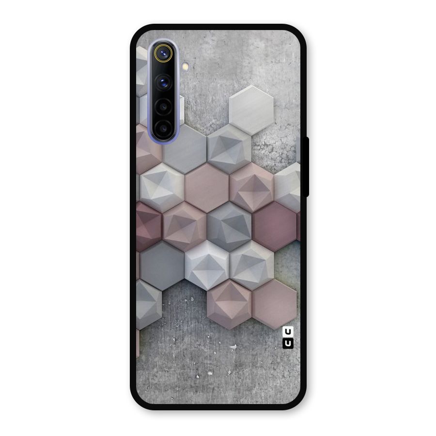 Cute Hexagonal Pattern Metal Back Case for Realme 6i