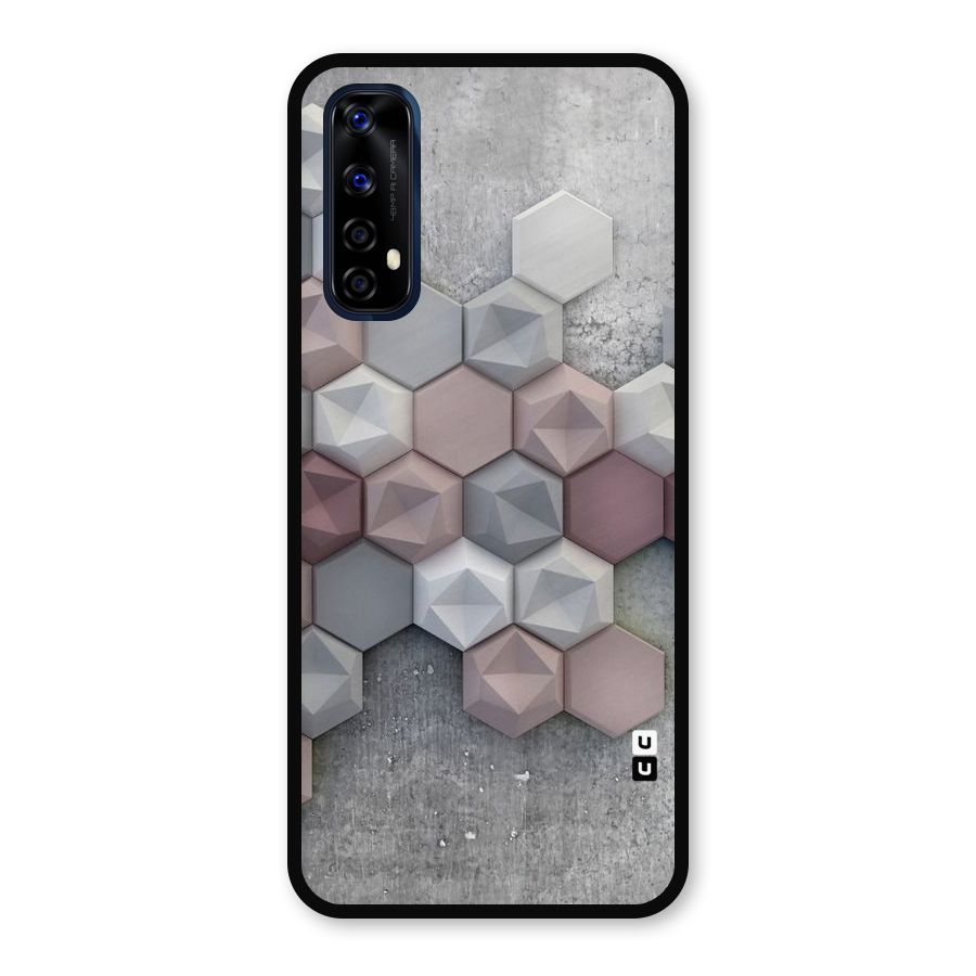 Cute Hexagonal Pattern Metal Back Case for Realme 7