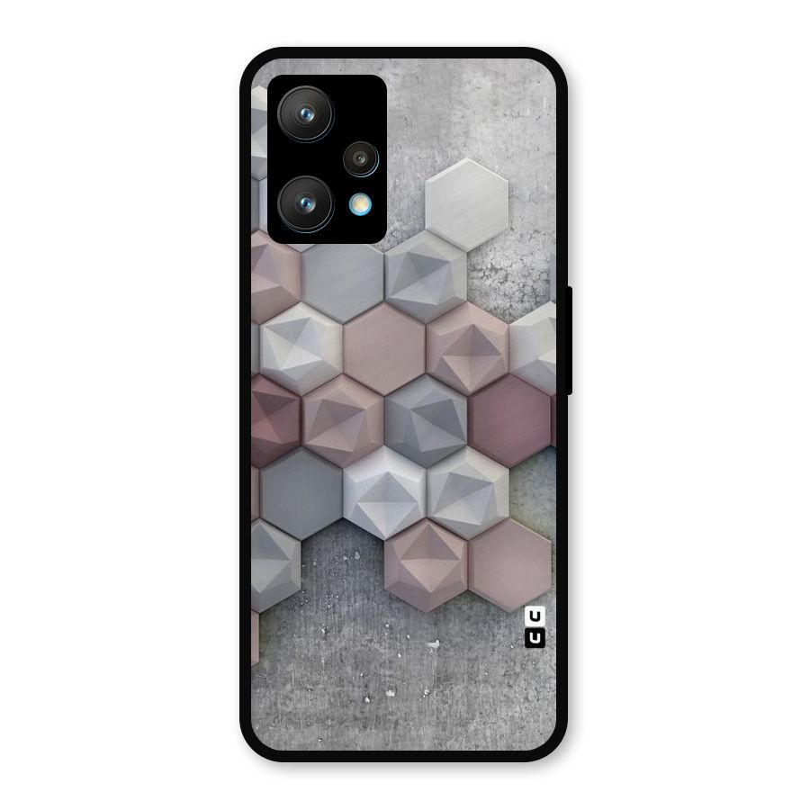 Cute Hexagonal Pattern Metal Back Case for Realme 9 Pro Plus 5G