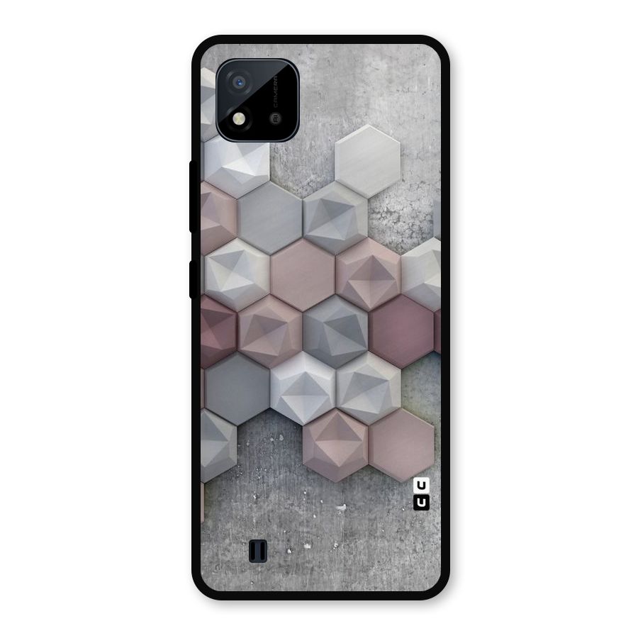 Cute Hexagonal Pattern Metal Back Case for Realme C11 2021